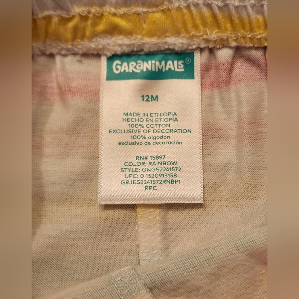 Garanimals Girls Paperbag Knit Short 2-pc Set Pink/Stripes 12mo - Picture 7 of 7